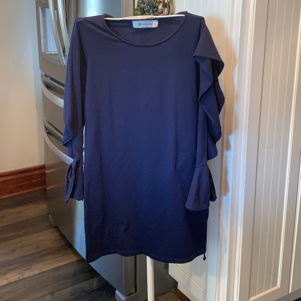The Impeccabke Pig‎ ruffle arm tie cuff dress. Worn about 3x